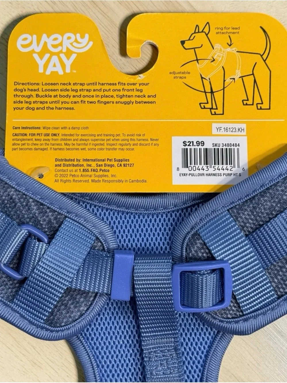 EveryYay Blue Dog Harness - Heathered Light Blue